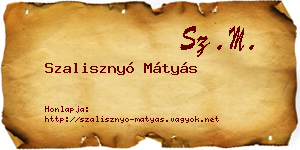 Szalisznyó Mátyás névjegykártya