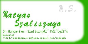 matyas szalisznyo business card